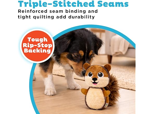 Outward Hound Xtreme Seamz Dog Toy, Reinforced, Squirrel