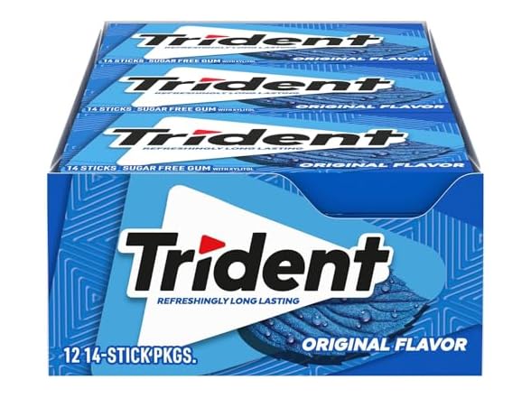 Trident Original Gum 12 Packs 168 Pieces