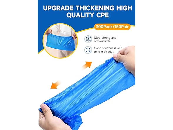 Shoe Covers Disposable Non Slip Pack of 300 (150 Pairs)