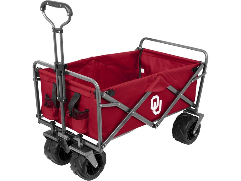 Smart Design Collegiate Heavy-Duty Utility Collapsible Wagon Beach Cart 20.15 x 35.5 x 22.5 Officially Licensed Logo