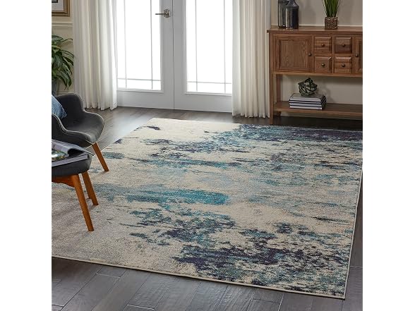 Nourison Home Celestial Ivory Teal 7x10