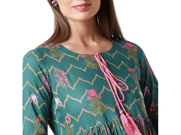 Tissu Women (XXL) Pleated Kurta 1972_Green