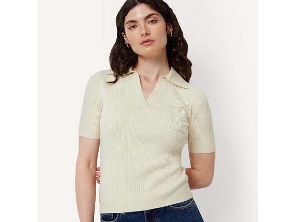 Amazon Essentials Women Short Sleeve Polo Sweater