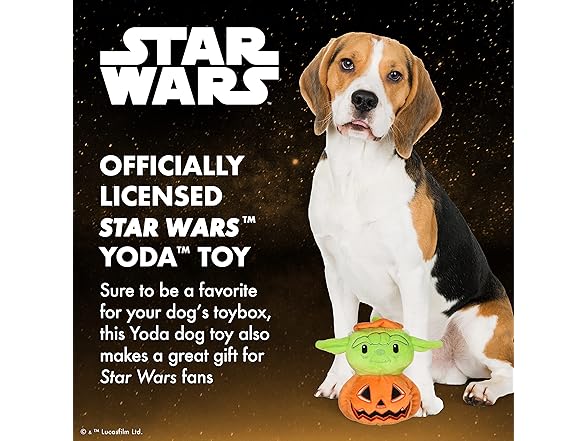 Star Wars Yoda Plush Dog Toy - Pumpkin Head