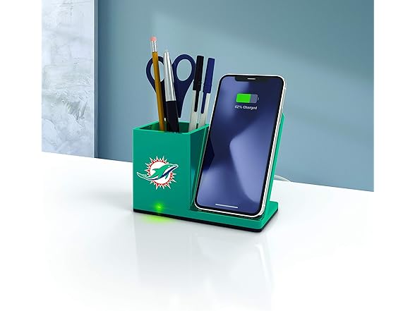 MIAMI DOLPHINS Wireless Charger Desktop Organizer