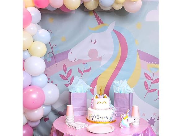 Unicorn Birthday Photo Backdrop