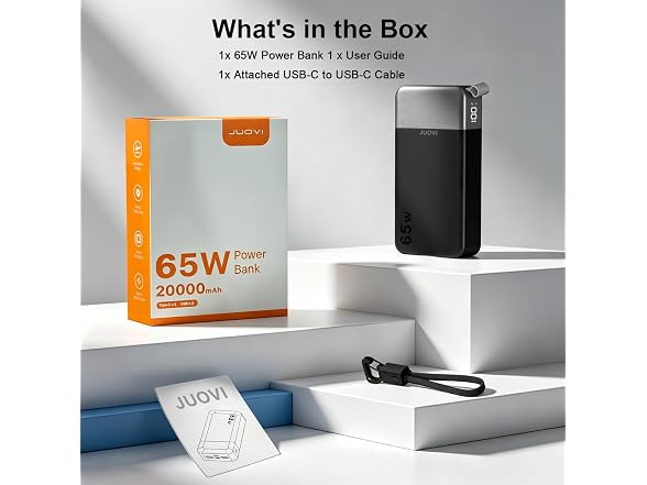 JUOVI 65W 20000mAh Laptop Power Bank