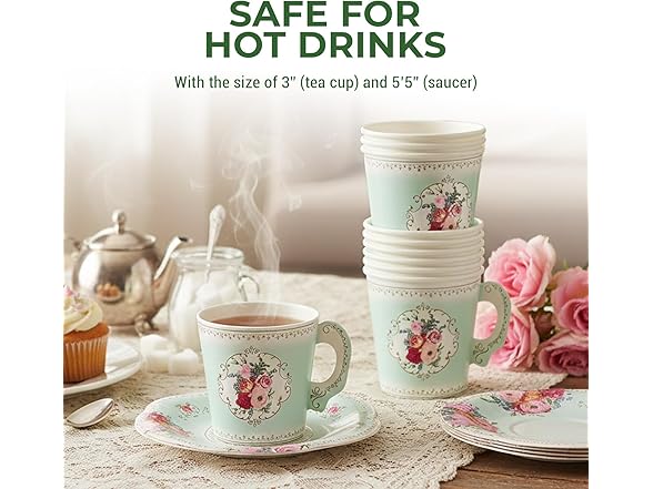Fun Express Truly Scrumptious Paper Tea Cup Set - 3' | Pack of 12