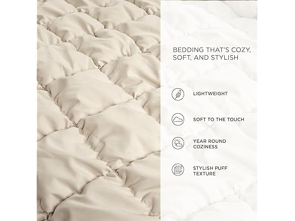 Lush Decor Puff Quilted Comforter Set, 3 Piece Set, Full/Queen