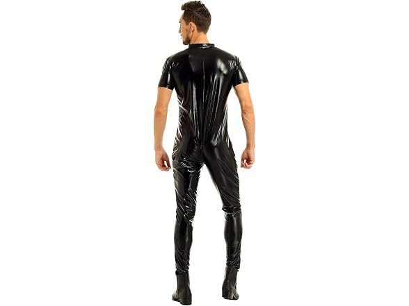 Inhzoy Men (M) Stretchy Patent Leather Bodysuit