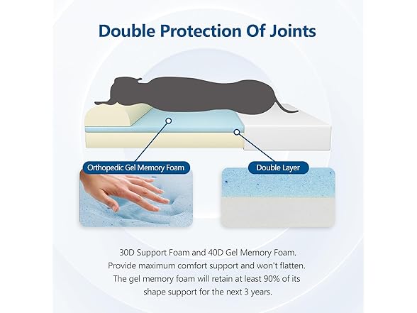 WEVEGO Jumbo Orthopedic Dog Bed, 7.87-in