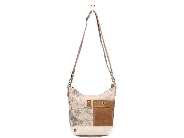 Myra Bag Buttercup Upcycled Canvas & Cowhide Shoulder Bag S