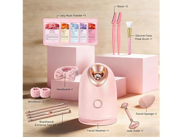 Facial Steamer Spa Kit With 17 Skin