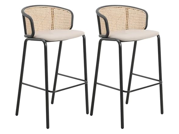 Leisuremod Ervilla Bar Stool w/Black Steel