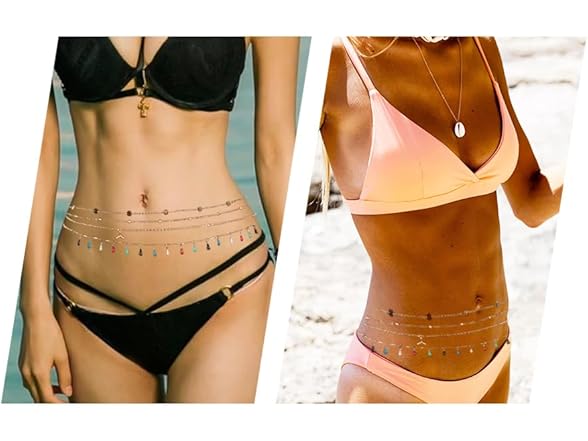 Wlaiertn 4 piece Beads Waist Chain