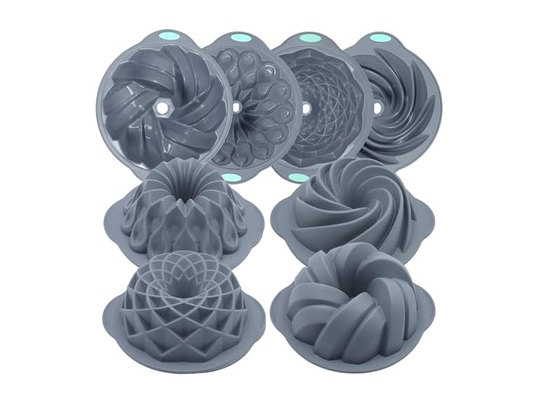 4 Pieces Silicone Fluted Cake Pans