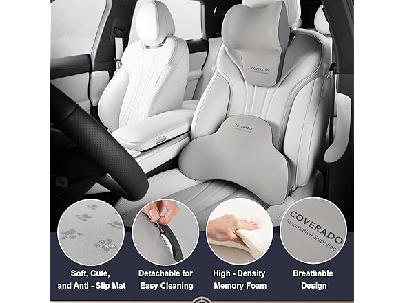 Coverado Lumbar Support and Car Neck Pillow