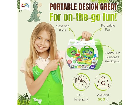 45 Pieces Dinosaur Clay Set for Kids
