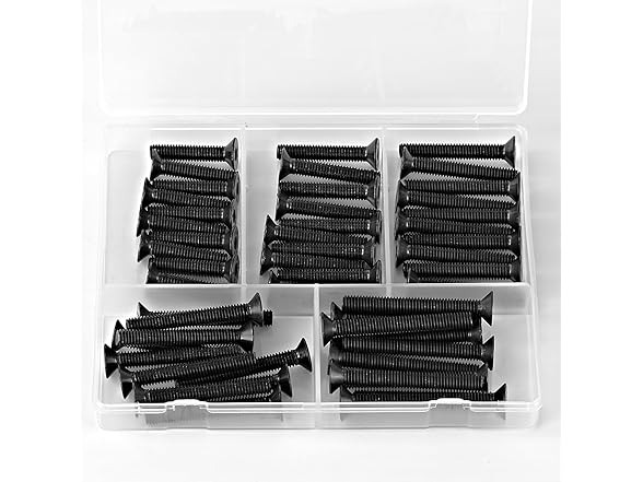M6 Flat Head Socket Screws Kit 50Pcs