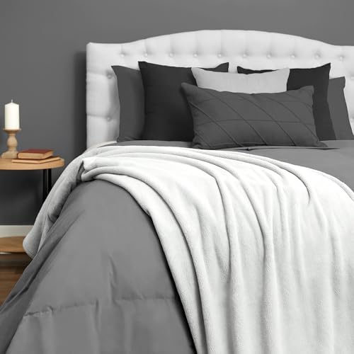 Northwest Ashford Home Cozy Warmwell Blanket Winter White Throw Size 50 x 60 inches