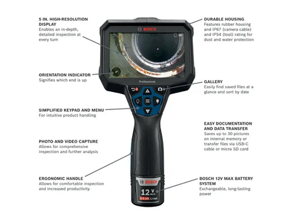 Bosch GIC5-27C 12V Max 11.5 Ft. Inspection Camera
