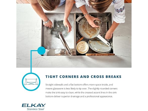 Elkay Crosstown 16 G SS Equal Double Bowl Sink Kit w Faucet