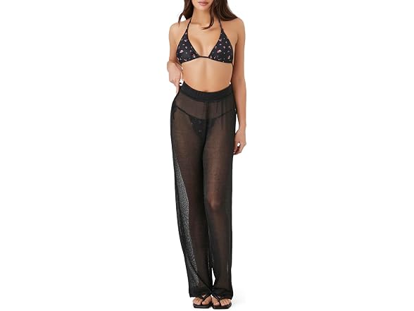 Forever 21  (XS) Sheer High-Rise Pants Black
