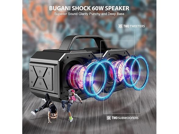 BUGANI Shock Bluetooth Speaker, Portable