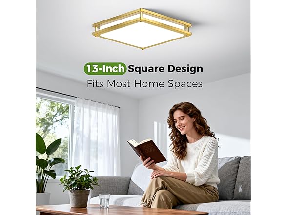 13 Inch Gold Square LED Ceiling Lights