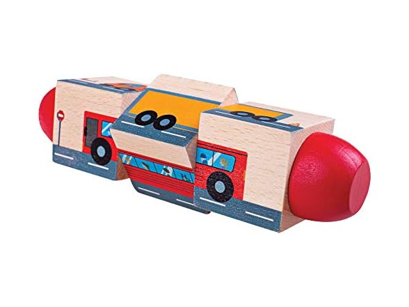 Bigjigs Toys Wooden Vehicle Twist Blocks