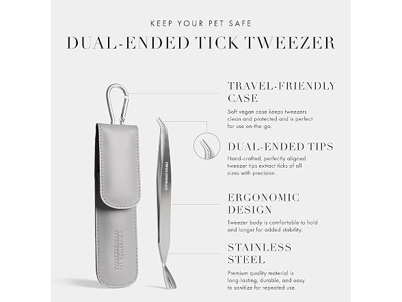 Tweezerman Pet Dog & Cat Tick Remover Tweezer Kit