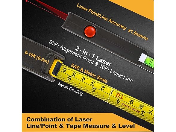 PREXISO 4-in-1 Line Laser Level, Torpedo Level