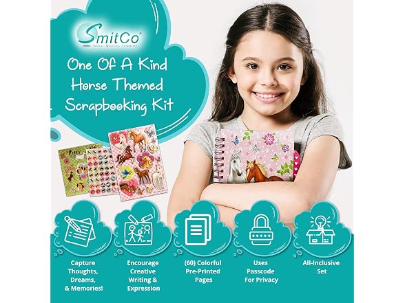 SMITCO Horse Scrapbook Kit for Girls
