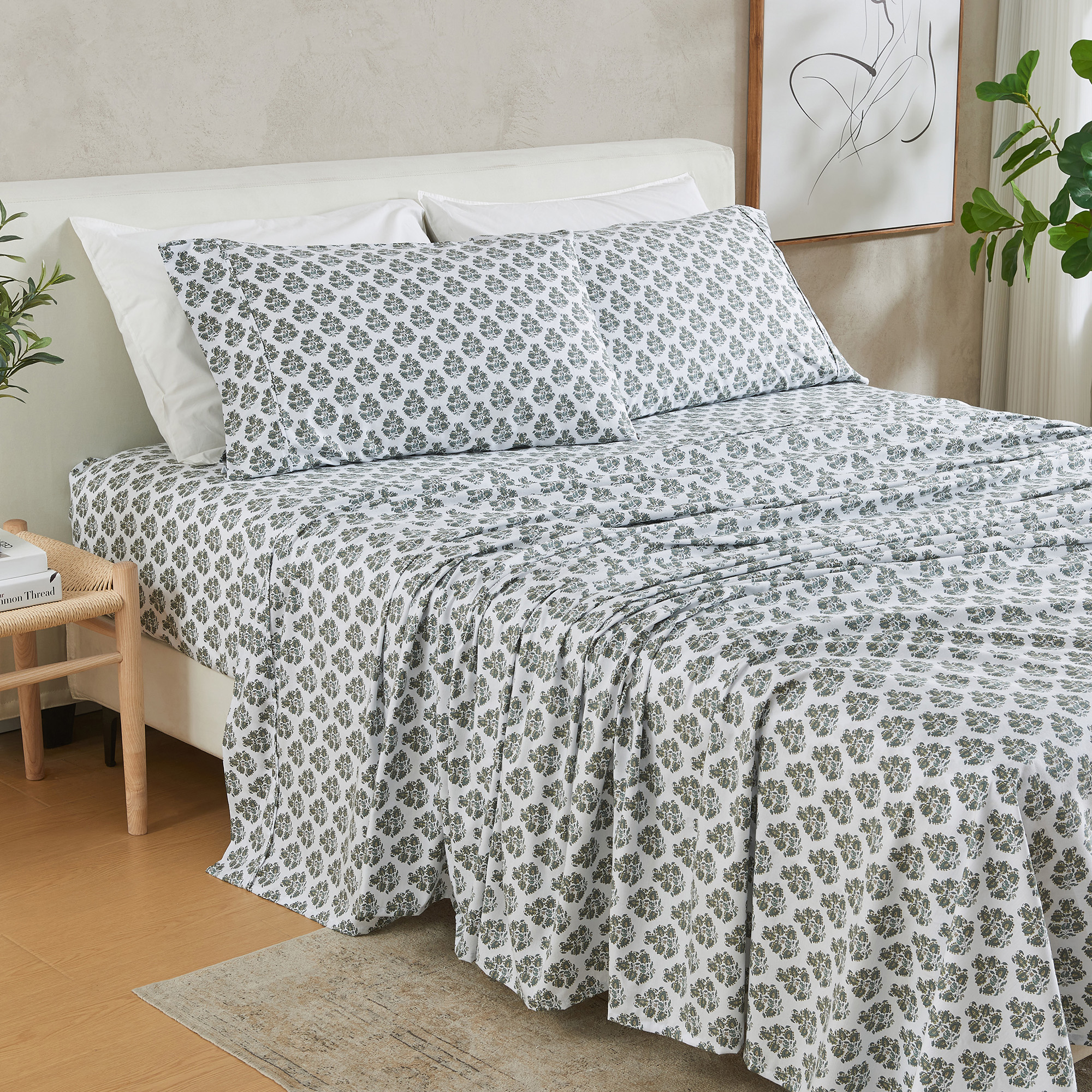 Patina Vie Cotton & Rayon Printed Sheet Set - Gallery 16