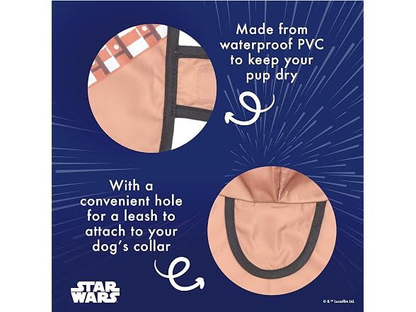 Star Wars for Pets Chewbacca Dog Raincoat, Extra Small