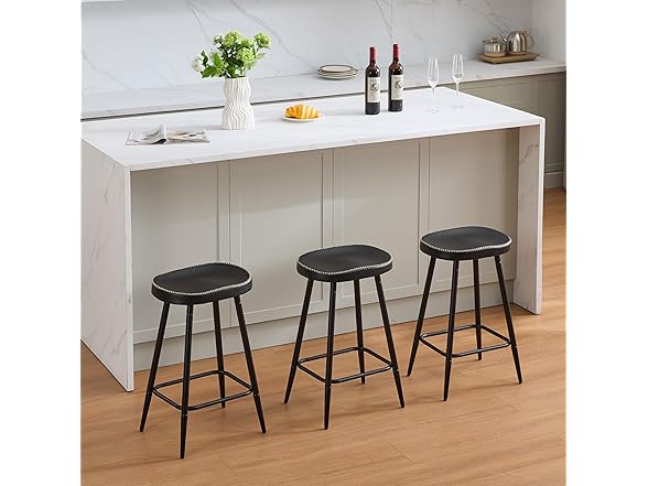 FIRAVOE Counter Stools Set of 3, Modern 24 inch Counter Height(Open Box)