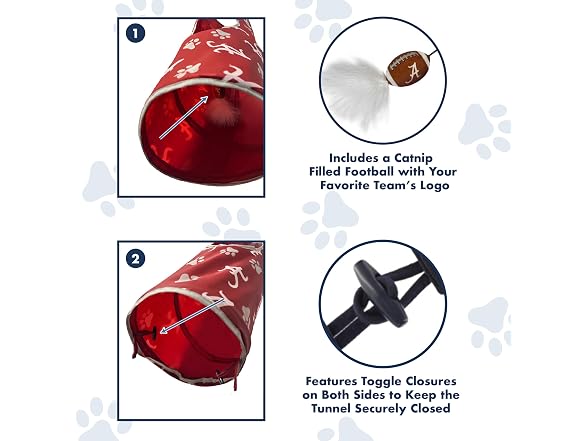 Pets First NCAA Alabama Crimson Tide Cat Tunnel
