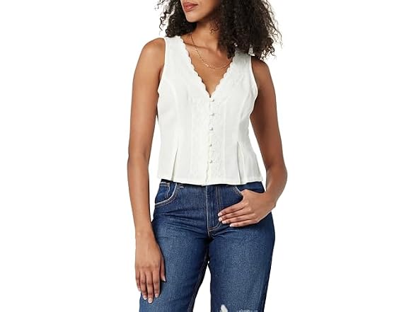 The Drop Paloma Lace Trimmed Sleeveless