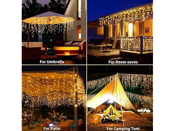 Ryblgled 65Ft 506 LED Icicle Christmas Lights