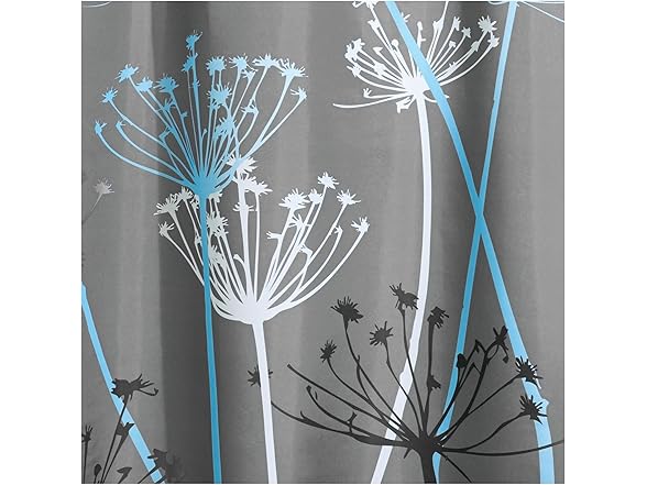 iDesign Thistle Floral Fabric Shower Curtain - 72" x 72"
