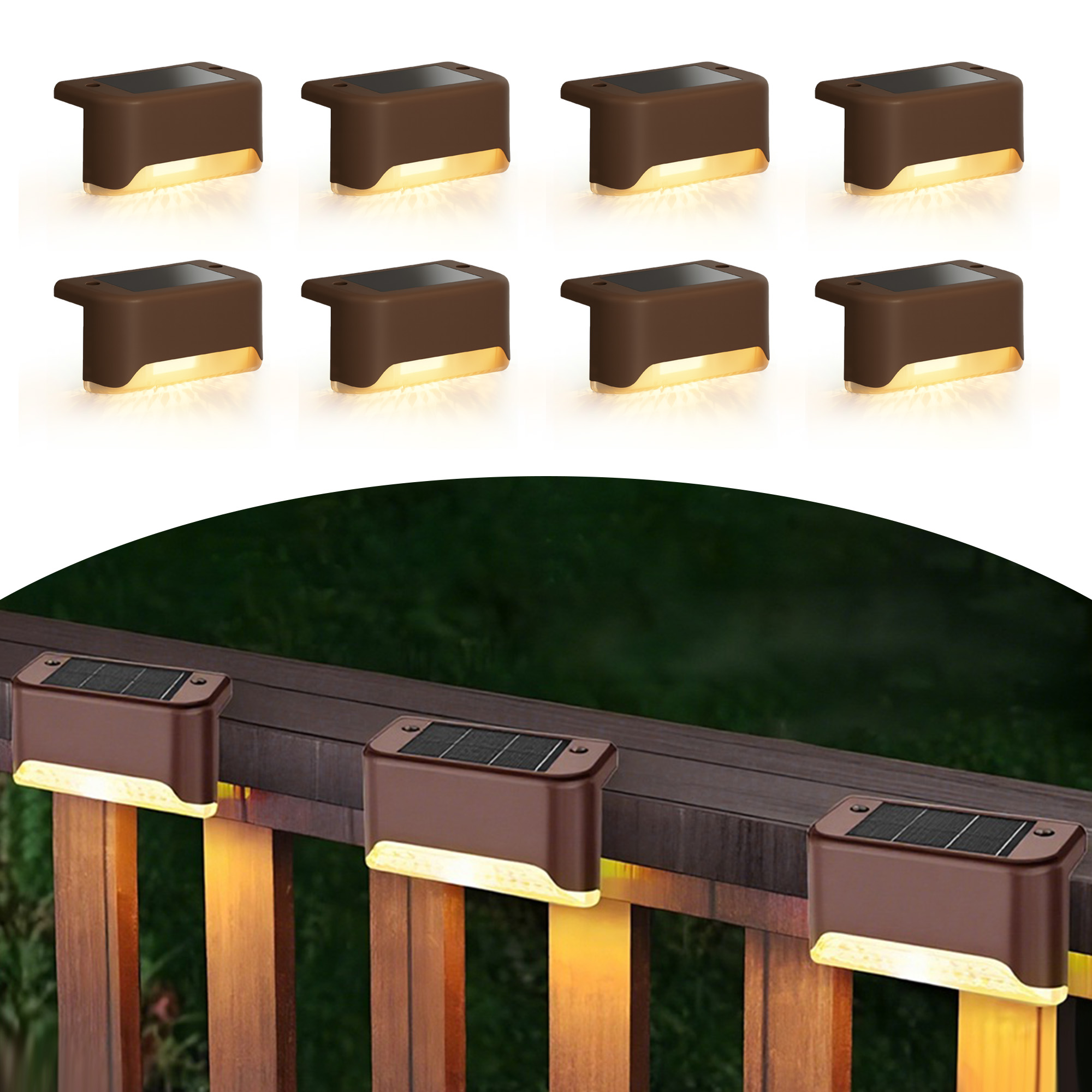 8-Pk Solar LED Deck & Step Lights- Choose Color - Gallery 26