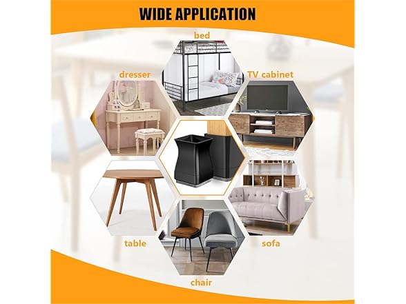 JLKDQ 16 Pcs Square Chair Leg Floor Protector