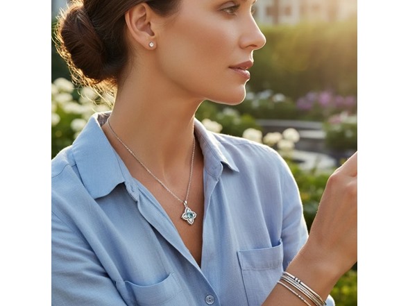 0.5 CTTW Turquoise Moissanite Necklace