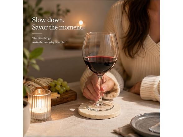 Apasqro Natural Travertine Coasters Set of 4