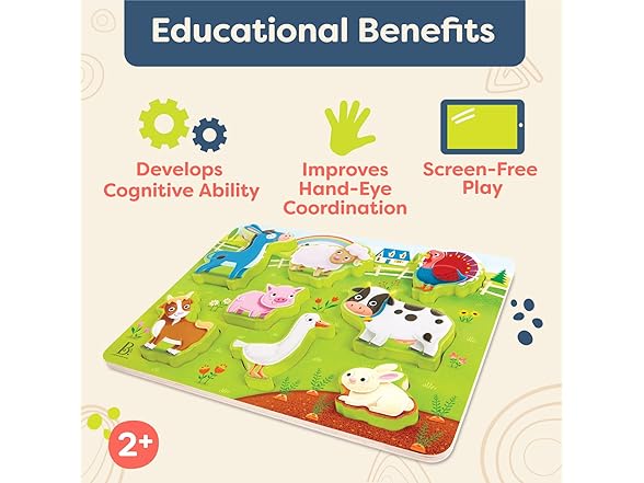 Farm Animals - Wooden Chunky Puzzle