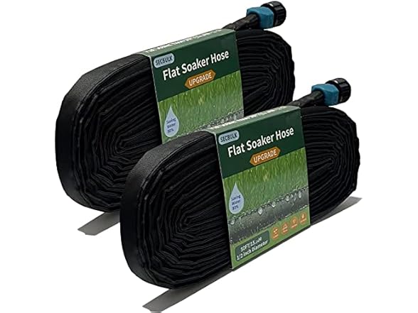 secbulk 50' Flat Soaker Hose - 2 Pack