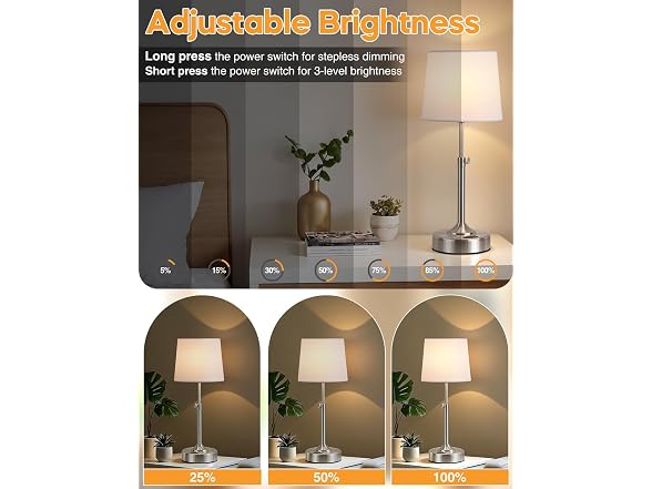 Yochoice Cordless Table Lamp, Adjustable