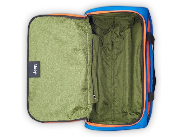 Jeep JS009D Two Wheel Rolling Travel Duffle Bag, Blue, 20"