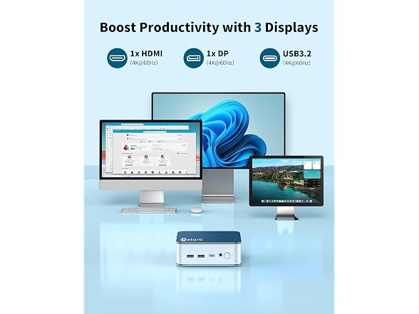 Getorli Mini PC Ryzen 5 6600H 16GB Ram