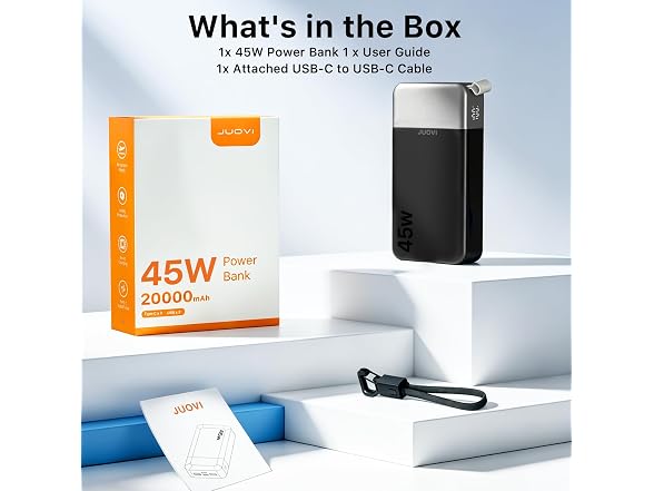 JUOVI 45W 20000mAh Power Bank Cable